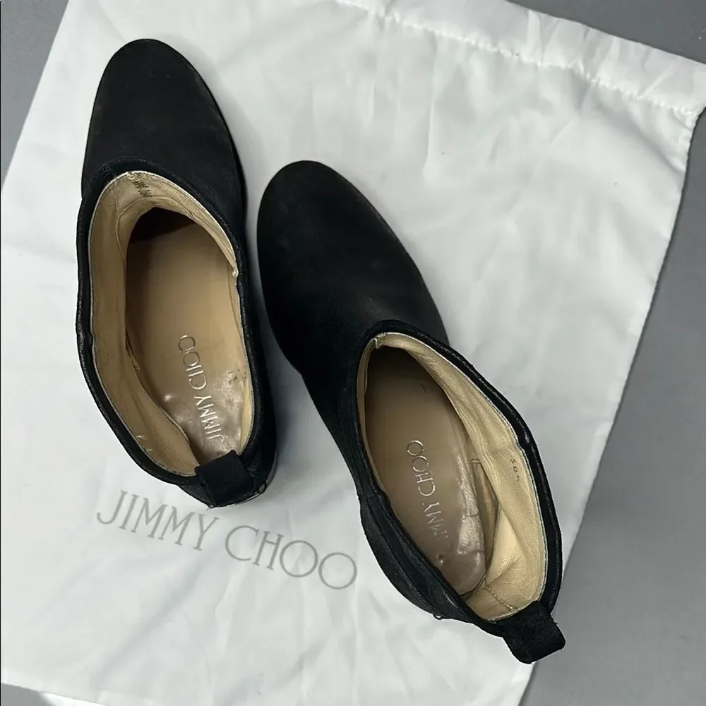 Authentic Jimmy Choo Ankle Booties | Black Suede | EU 38.5 | (A-1526)